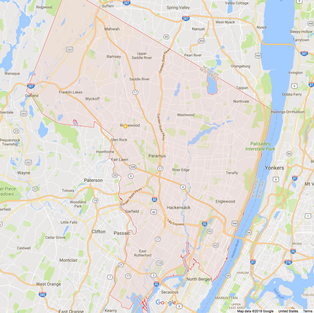 Map Of Bergen County NJ 1024x1020 