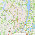 Morning rush hour transit map of Bergen County